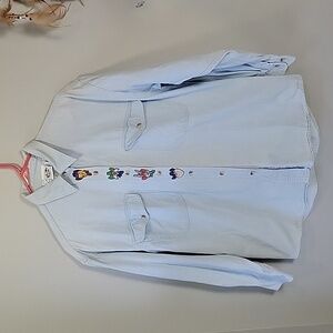 Vintage Looney Tunes button front lightwash denim shirt